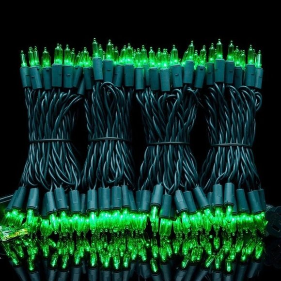 Green LED Christmas Lights with Green Wire, 66 Feet 200 Count Commercial Grade - Picture 6 of 10